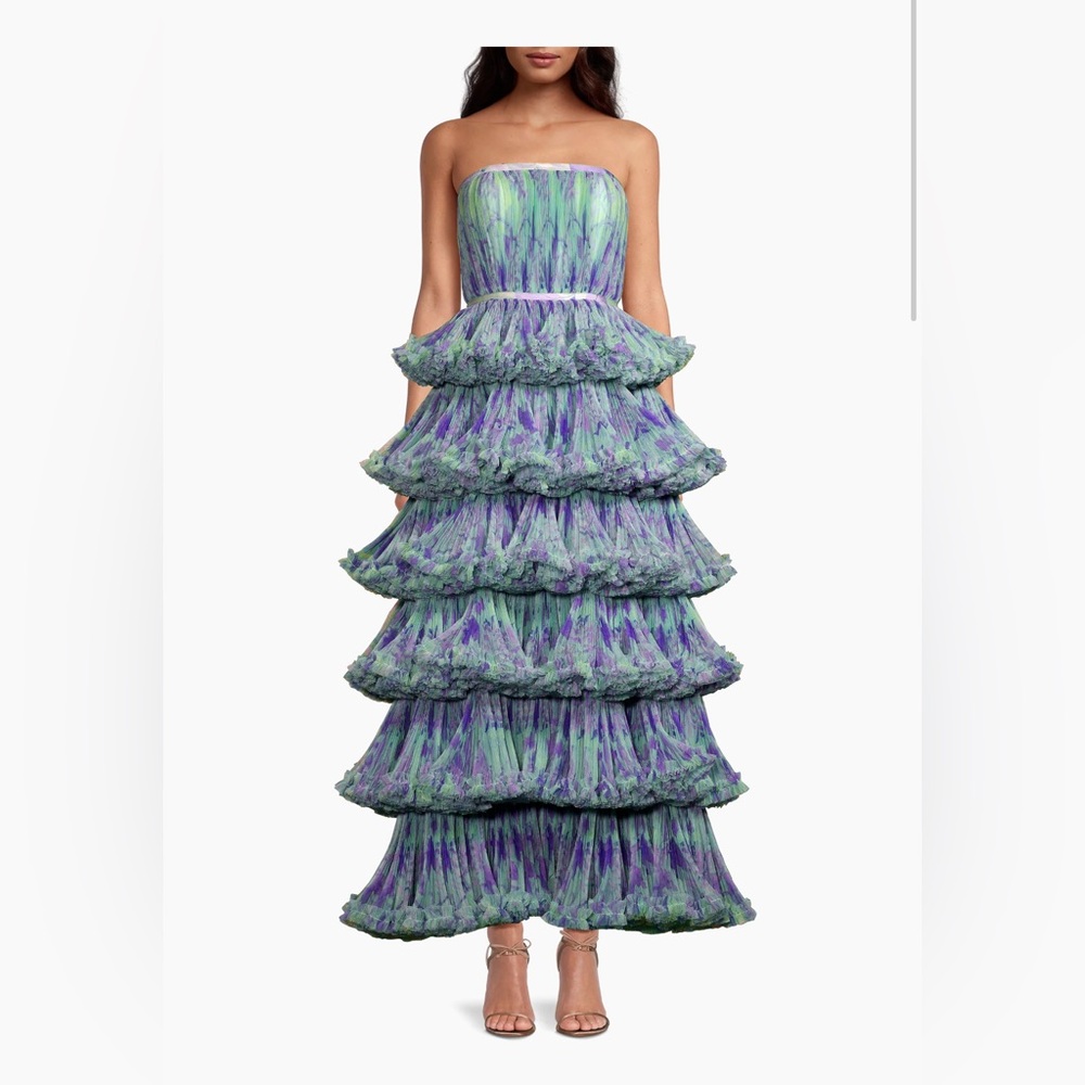 Hutch
Giada Floral Mesh Ruffle Gown - Picture 2 of 4